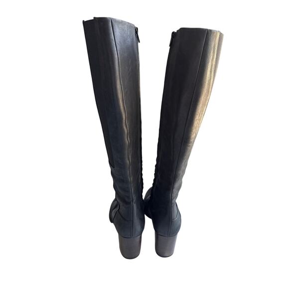 Coclico Knee High Black Block Heel Boots Size 38.5 / US 8-8.5 - Picture 4 of 9